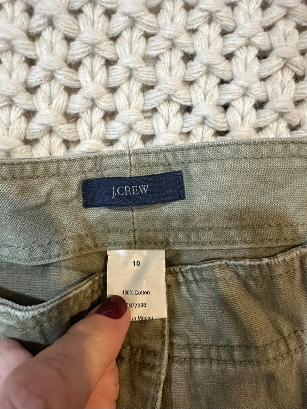 J. Crew Women’s Olive Green Cargo Pants